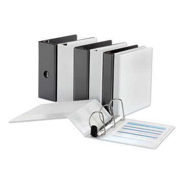Universal® Deluxe Easy-to-open D-ring View Binder, 3 Rings, 1" Capacity, 11 X 8.5, Black freeshipping - TVN Wholesale